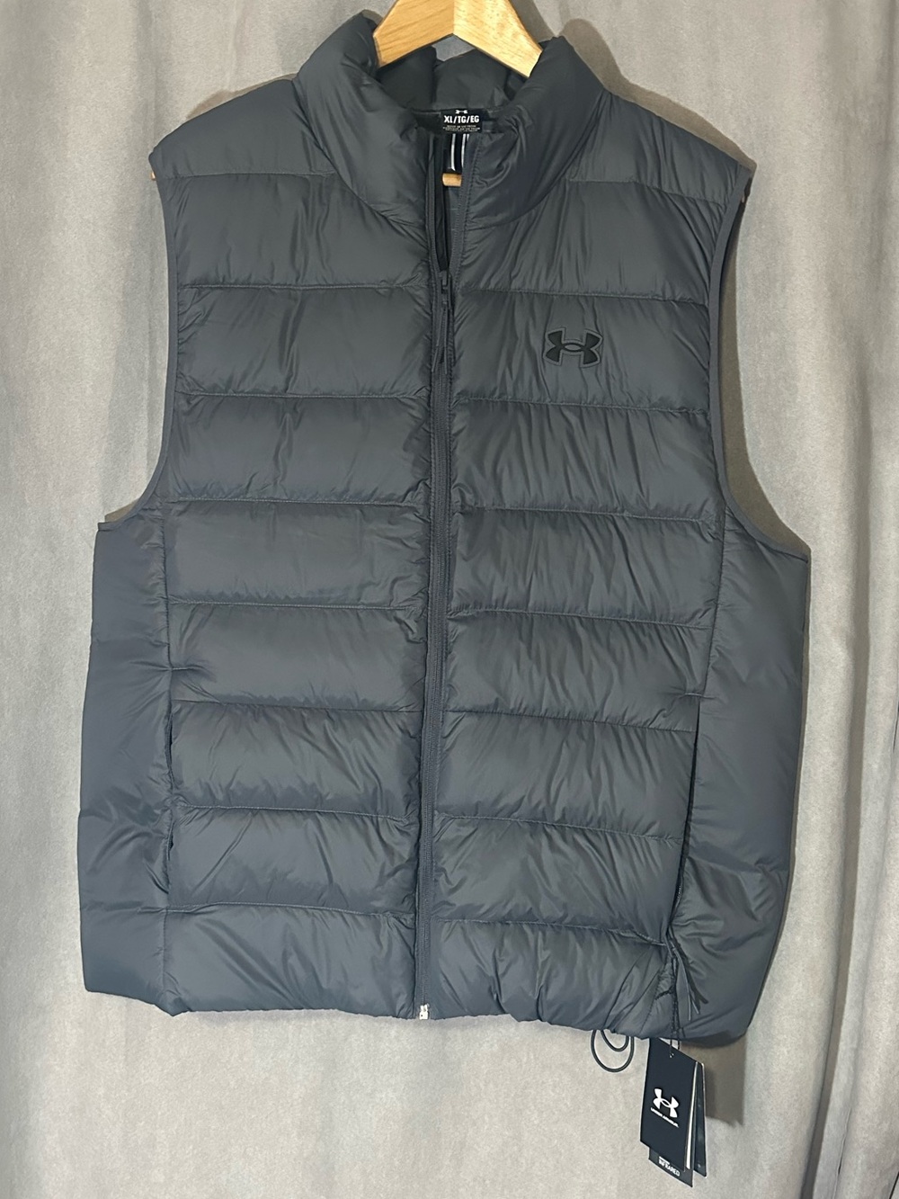 Rare New Down Fill X-STORM Puffer Vest Dark Grey  Under Armor Men’s